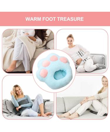 Aznever Rechargeable Foot Warmer - Heated Sweet Heating Pillows & Warm Shoes | Katzfoten Winter Foot Warmers for Office Bedroom & Travel - USB Blue Cat-Clawed Model - Buy Online on GoSupps.com