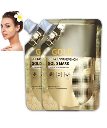 Retinol Snake Venom Gold Mask Anti-Aging Gold Face Mask Deeply Cleans Moisturizing Skin New Gold Mask Rejuvenating Gold Peel Off Mask Dry Skin(2pc)