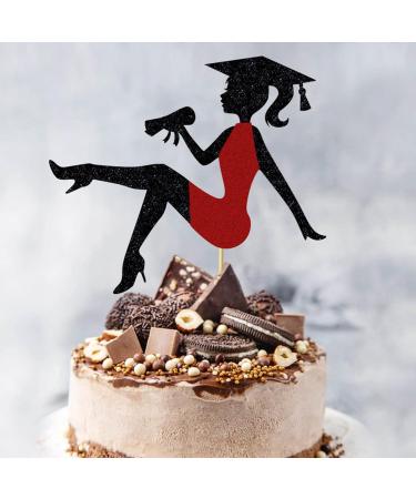 Glitter Graduation 2024 Cake Topper High Heel Girl Graduation Cake Pick for 2024 High School/College/Senior Graduation Party Glitter Decorations Red - Buy Online on GoSupps.com