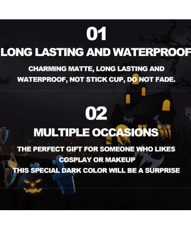 Rechoo 4PCs Matte Lipstick Set - Long-Lasting Non-Stick Liquid Lip Stain for Halloween Cosplay - Dark Red & Blue Lip Tint - Buy Online on GoSupps.com