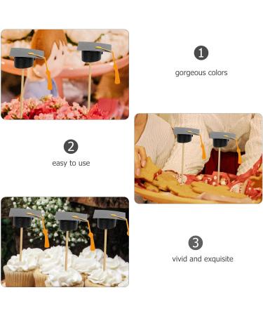 ABOOFAN 7pcs Graduation Cake Toppers - Class of 2024 Mini Graduation Caps Cupcake Picks for Party Decor - Buy Online on GoSupps.com