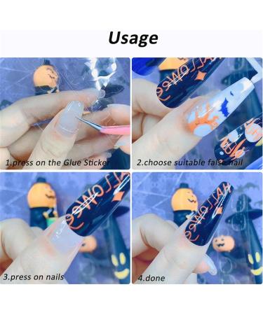 False Nails with Designs Glossy Fake Nails | Skull Fake Nails Glossy Stick on Nails for Women Halloween Shakven - Buy Online on GoSupps.com