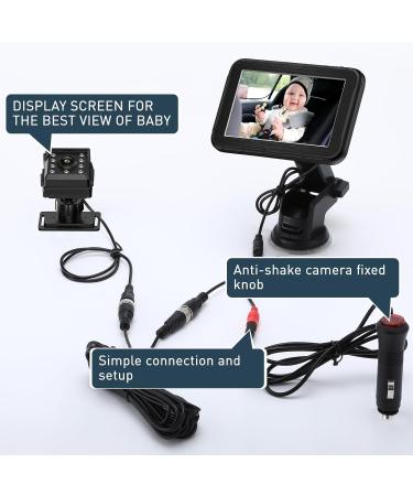 Baby Car Mirror for Back Seat | Welltop 5'' HD 1080P Baby Car Camera | 360 Night Vision & Shockproof | Essential Car Accessories for New Parents - Buy Online on GoSupps.com