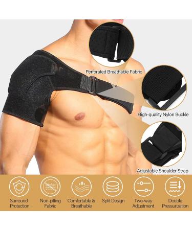 Buy Adjustable Shoulder Brace for Men | Stability Support & Compression Sleeve for Injury Prevention | Fits Left & Right Arm - International Shipping Available - Buy Online on GoSupps.com
