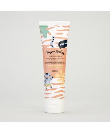 Tiger Baby Baby Sunscreen SPF 50  Plant-Based Natural and Organic SPF  Broad Spectrum Mineral Sunscreen  Cruelty Free  3 Ounces