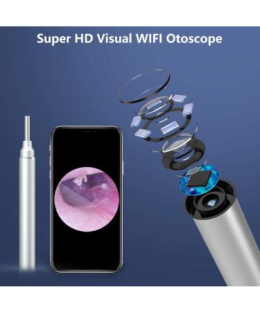 WiFi Otoscope Ear Wax Removal Kit-OVIFM 3.9mm Upgraded Ear Camera 1080P HD Wireless Ear Cleaner with 6 LED Lights Ear Wax Removal Tool with Storage Box Phone Holder for iPhone Android and iPad Silver&black - Buy Online on GoSupps.com