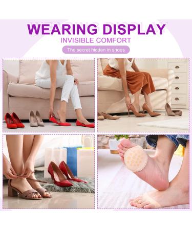 8 Pairs Reusable Forefoot Ball of Foot Cushions for Women - High Heel Pain Relief & Prevention with Invisible Toe Socks - Buy Online on GoSupps.com
