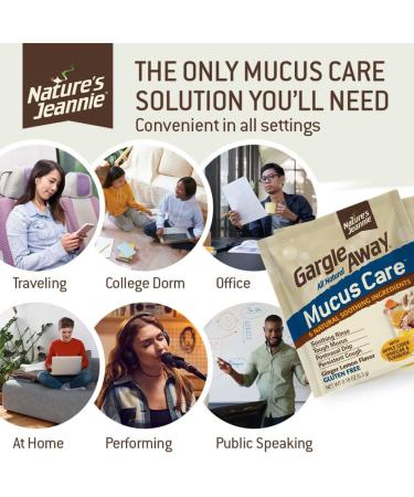 Gargle Away by Nature's Jeannie All Natural Mucus Care- Soothes Mucus Post Nasal Drip Persistent Cough 6 Packets Ginger Lemon Flavor 1 - Buy Online on GoSupps.com