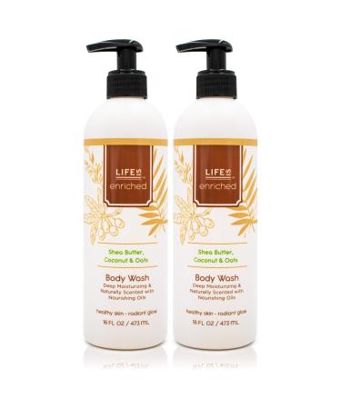 Life Is Enriched for Sensitive Skin Moisturizing Body Wash Fragrance and Sulfate Free 2-Pack 16oz Body Wash with Pump