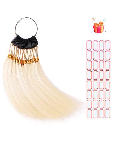 Hair Swatches for Testing Color - 100% Human Hair Swatches Testing Color Rings for Salon Hair Color Swatch Ring Human Hair Color Ring Samples (8 inch Lightest Blonde 30pcs/pack)