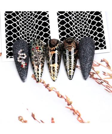 12 Nail Stickers Decals 3D Self Adhesive Variety Pack - Black Panther Snake Tiger Cow Zebra Print - Designer Acrylic Nail Decoration - Salon Accessories Sticker Set - Black Color - SP222-233 - Buy Online on GoSupps.com