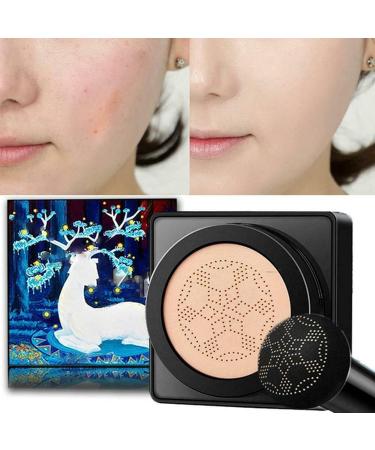 Mushroom Head Foundation Air Cushion CC & BB Cream - Moisturizing Concealer & Bright Makeup Base with Sponge (Ivory) | Shop Internationally Now! - Buy Online on GoSupps.com