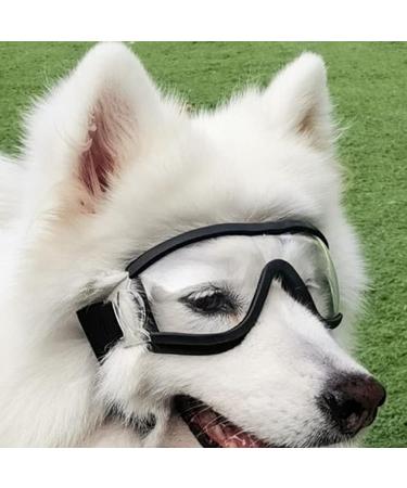 Pug Collar Dog Goggles Dog Sunglasses Snowproof Windproof Dog Glasses Pet Goggles For Travel Skiing Anti Fog Dog Snow Goggles Dog Eye Goggles With Adjustable Baby Dog (Clear One Size) One Size Clear - Buy Online on GoSupps.com