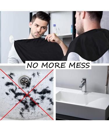 Beard Bib Apron Hair Catcher for Men - Perfect Gift for Him, Dad, Husband - Black - Buy Online on GoSupps.com