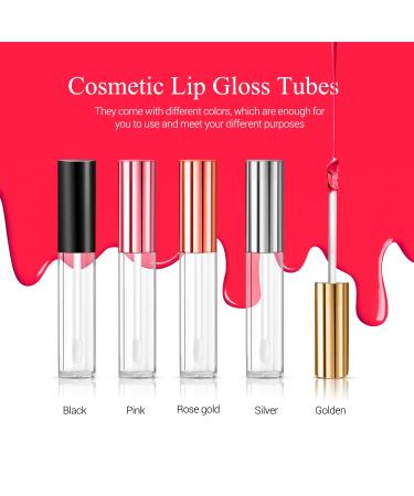 30 Transparent Lip Gloss Tubes 10ml - Refillable DIY Lip Balm Bottles with Rubber Insert - Silver Makeup Samples - Buy Online on GoSupps.com
