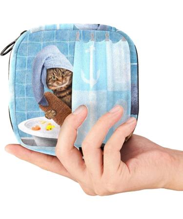 Funny Cat Napkin Storage Bag for Women | Portable Menstrual Cup & Bandages | Perfect First Period Accessories - Buy Online on GoSupps.com