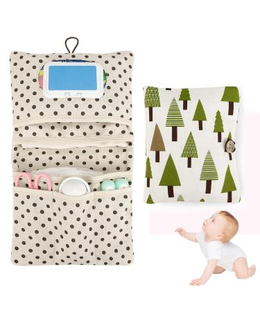 BiBykivn Premium diaper bag diaper bag with diaper pad for on the go diaperedui with extra space compact diaper bag for on the way mamas diapers cream cloth baby organize forest - Buy Online on GoSupps.com