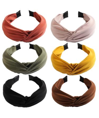 CellElection Top Knot Headband Set - 6 Pack Wide Twist Turban Headwraps for Women, Girls, Children - Fashion Hair Accessories - Buy Online on GoSupps.com