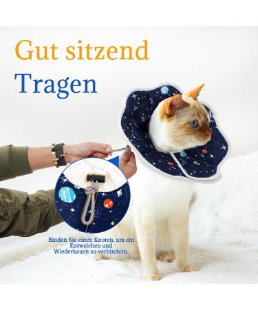 Supet Rewrise Adjustable Hinged Cat Collar - Post-Surgery Recovery Cone for Cats (Cosmic S - Neck: 14-23cm) - Buy Online on GoSupps.com