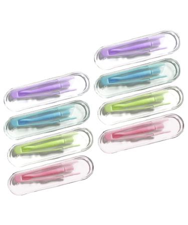 8 PCs silicone contact lens insert portable contact lenses Applicator with tweezers and memory case contact lens Applicator tool Reusable eye contact remover tools