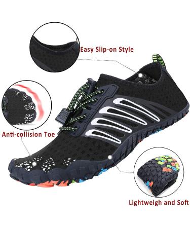 PENGCHENG Water Shoes Quick Dry Barefoot Athletic for Swim Diving Surf Yoga - Black - Buy Online on GoSupps.com