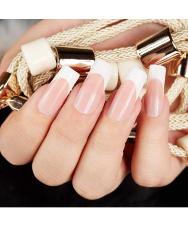 FANTESI 200 Pcs Extra Long Straight Square C Curve Clear Nail Tips for Salons & DIY Nail Art - Buy Online on GoSupps.com