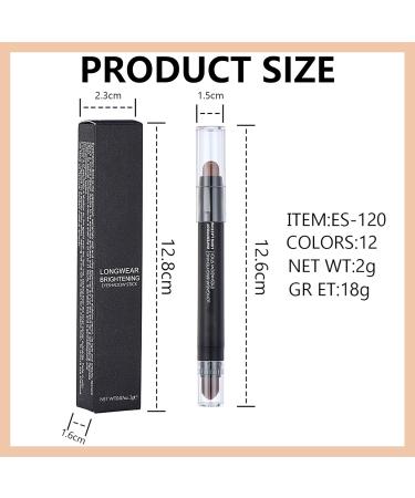Eyeshadow Makeup Stick - No Crease Glitter Shimmer Pearl White Cream Eye Shadow Stick with Soft Brush Rotatable Eye Brightener Pencil Crayon Long Lasting Waterproof for Metallic Eye Makeup-#01 01# - Buy Online on GoSupps.com