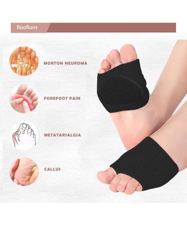 RooRuns Metatarsal Pads - Pain Relief Gel Cushion for Metatarsalgia & Morton s Neuroma - Black XL (2 Pairs) for Men & Women - Buy Online on GoSupps.com