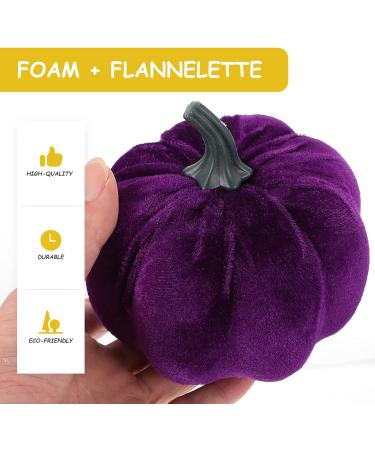 HOMSFOU 5pcs Flannel Foam Pumpkin Faux Pumpkins Farmhouse Pumpkins Harvest Artificial Pumpkins Halloween Decorations Outdoor Home Decor Harvest Party Pumpkin Decor Fake Pumpkin Set Purple Purple 14X12.5X12.5CM - Buy Online on GoSupps.com