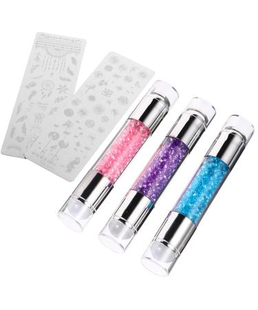 Lurrose Double-Headed Silicone Nail Art Stamp Set - 3 Sets for Perfect Manicure & Nail Design - International Shipping Available - Buy Online on GoSupps.com