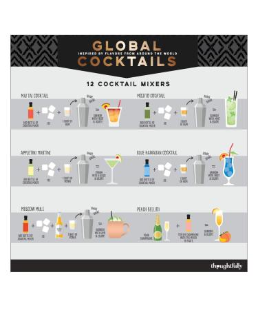 Thoughtfully Gifts Global Cocktail Mixers - 12 Pack (2.3 Oz Each) | Craft Cocktails at Home - Buy Online on GoSupps.com