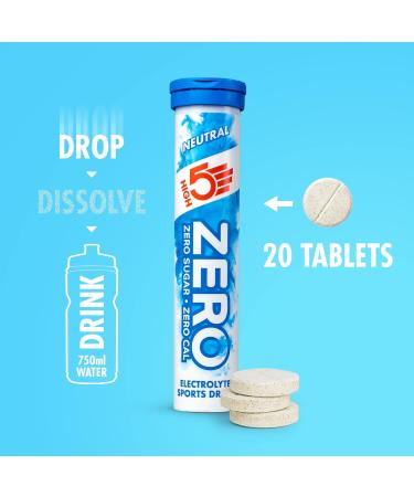 High5 ZERO Electrolyte Hydration Tablets with Vitamin C - Neutral 20 Count - Buy Online on GoSupps.com