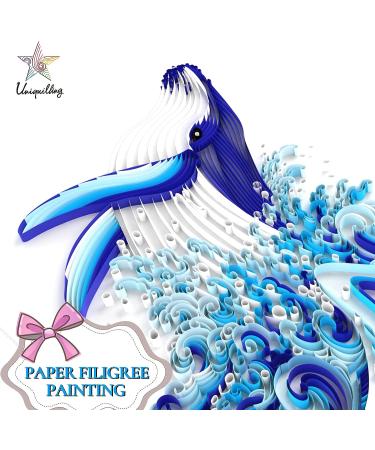 Uniquilling Paper Quilling Kit for Adults - DIY Craft Tools for Handmade Filigree Art, Room Decor and Gifts - 16x20 inch Whale Design (Basic) - Buy Online on GoSupps.com