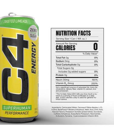 Cellucor C4 Energy 12 x 500ml Twisted Limeade - Buy Online on GoSupps.com