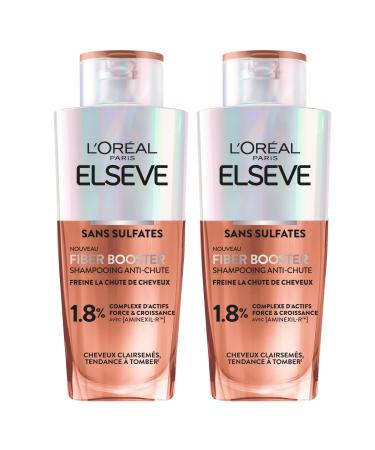 L'Oreal Paris L'OR AL PARIS Elseve Fiber Booster - Pack of 2 Anti-Hair Loss Shampoos - For Thinning Hair - Sulfate-Free - Slows Down Hair Loss