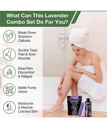 Daily Remedy Callus Remover Kit - Lavender Foot Soak, Gel, Pumice Stone for Tough Callouses & Cracked Heels - Professional Pedicure Products - Buy Online on GoSupps.com