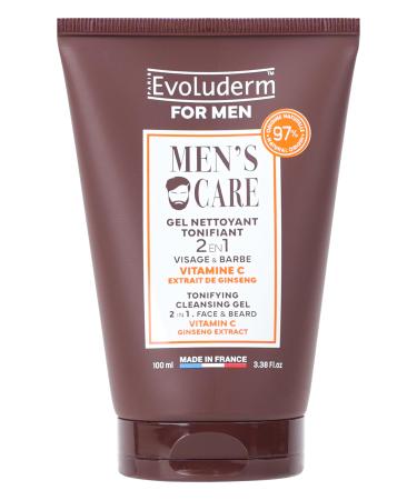 Evoluderm EVOLUDERM Toning Cleansing Gel for Men 100 ml 97% Natural Origin Vegan Made in France