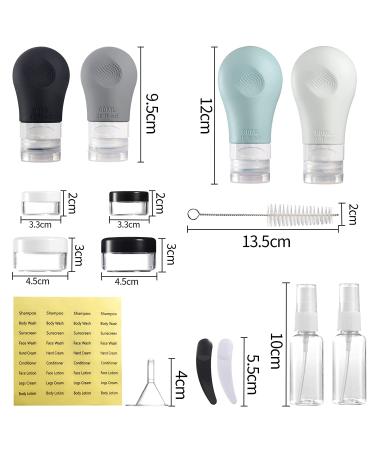 Gemice TSA Approved Travel Bottles - Leak Proof Silicone Squeezable Containers Set (16 Pack) - Grey - Buy Online on GoSupps.com