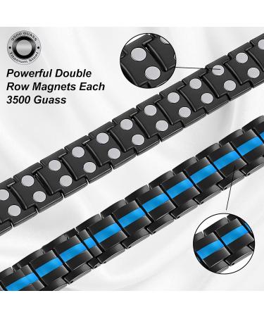 Jecanori Titanium Steel Magnetic Bracelet for Men | Double Row Powerful Magnets | Adjustable Wristband with Tool | Jewelry Gift Box - Buy Online on GoSupps.com