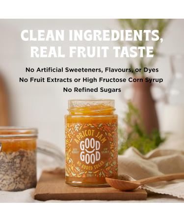GOOD GOOD Sweet Apricot Jam - Keto Friendly, Low Calorie, Vegan, Gluten Free & Preserves - Buy Online on GoSupps.com