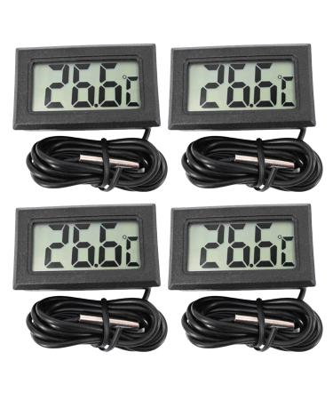 Sporway 4-part aquarium thermometer Digital: Temperature sensor Mini thermometer with waterproof probe temperature monitor with 5m cabinet fridge aquarium