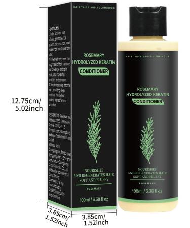 Rosemary Shampoo with Hydrolyzed Keratin for Hair Growth and Thickening - 100ml - Natural Shampoo for Men & Women - Moisturizing and Fortifying Formula (3) - Buy Online on GoSupps.com