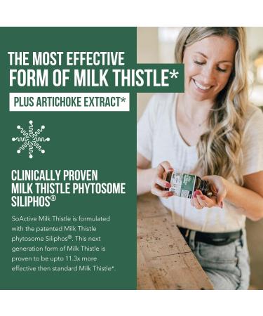 SoActive Milk Thistle: 10X More Effective Milk Thistle Phytosome Optimized for Essential Bioactive Silybin A & B Plus Bilear Artichoke Extract & Bile Enhancer - Liver Support | 60 Servings - Buy Online on GoSupps.com