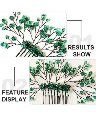 Ipetboom Green Branches and Leaves Hair Comb Rhinestone Hair Wedding D cor Bridal Hair Comb Bride Hair Clip Bride Wedding Hair Comb Styling Hair Clips Crystal Banquet Leaf Metal - Buy Online on GoSupps.com