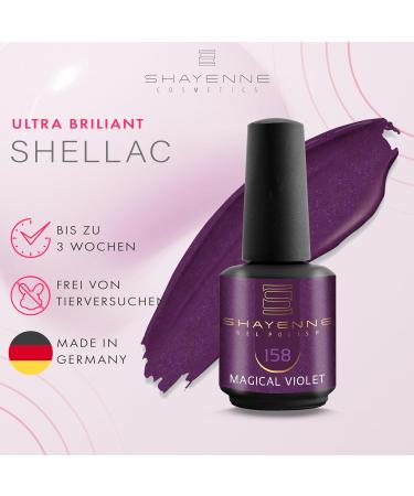 SHAYENNE Made in Germany Shellac Gel Nail Polish 15 ml for UV LED Lamp | 158 Magical Violet Purple | Gel Nail Polish for UV Nail Lamp | LED Nail Polish Gel Polish Nail Gel - Buy Online on GoSupps.com