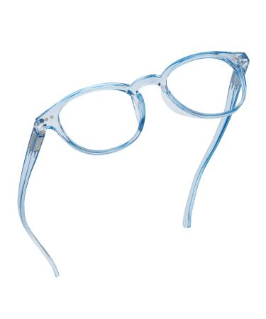Readerest Blue Light Blocking Reading Glasses (Light Blue 1.50 Magnification) - Computer Eyeglasses With Thin Reflective Lens Antiglare Eye Strain UV Protection Stylish For Men And Women Light Blue 1.5 x