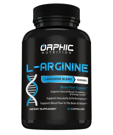 Extra Strength L Arginine - Nitric Oxide Supplement to Support Muscle Health, Exercise Performance and Endurance, Vascularity, Heart Health, Energy Levels* - 60 Caps