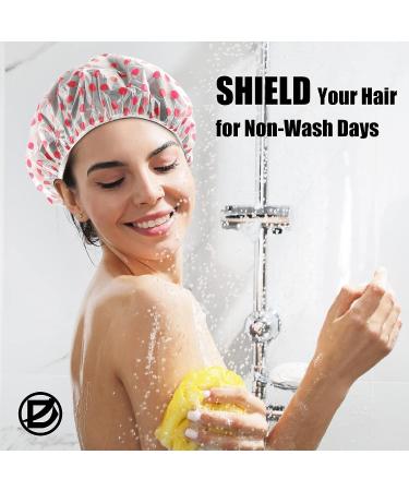 Reusable Waterproof Shower Caps for Women - 6 PC Set for Spa, Salon, and Bath - Elastic Band Hair Cap for Ladies and Kids - Buy Online on GoSupps.com