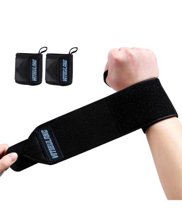 2 Pack Wrist Wraps Weightlifting for men Professional Grade Wristbands Wrist Support Braces for Gym Workouts Cross Training-Avoid Injury&Improve Your Workout 20'' (Black)