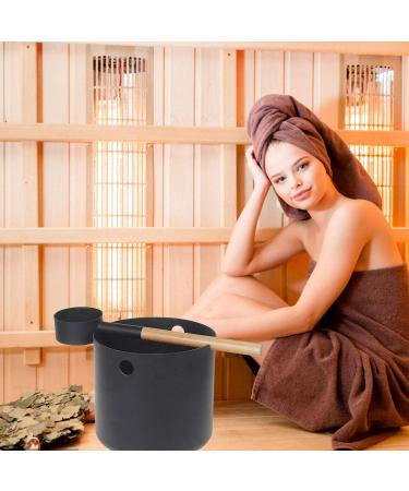 Aluminum Sauna Bucket 7L Aluminum Bucket Large With Spoon Aluminum Sauna Barrel Black Sauna Bucket Handmade Sauna Bucket Sauna Spa Accessory - Buy Online on GoSupps.com